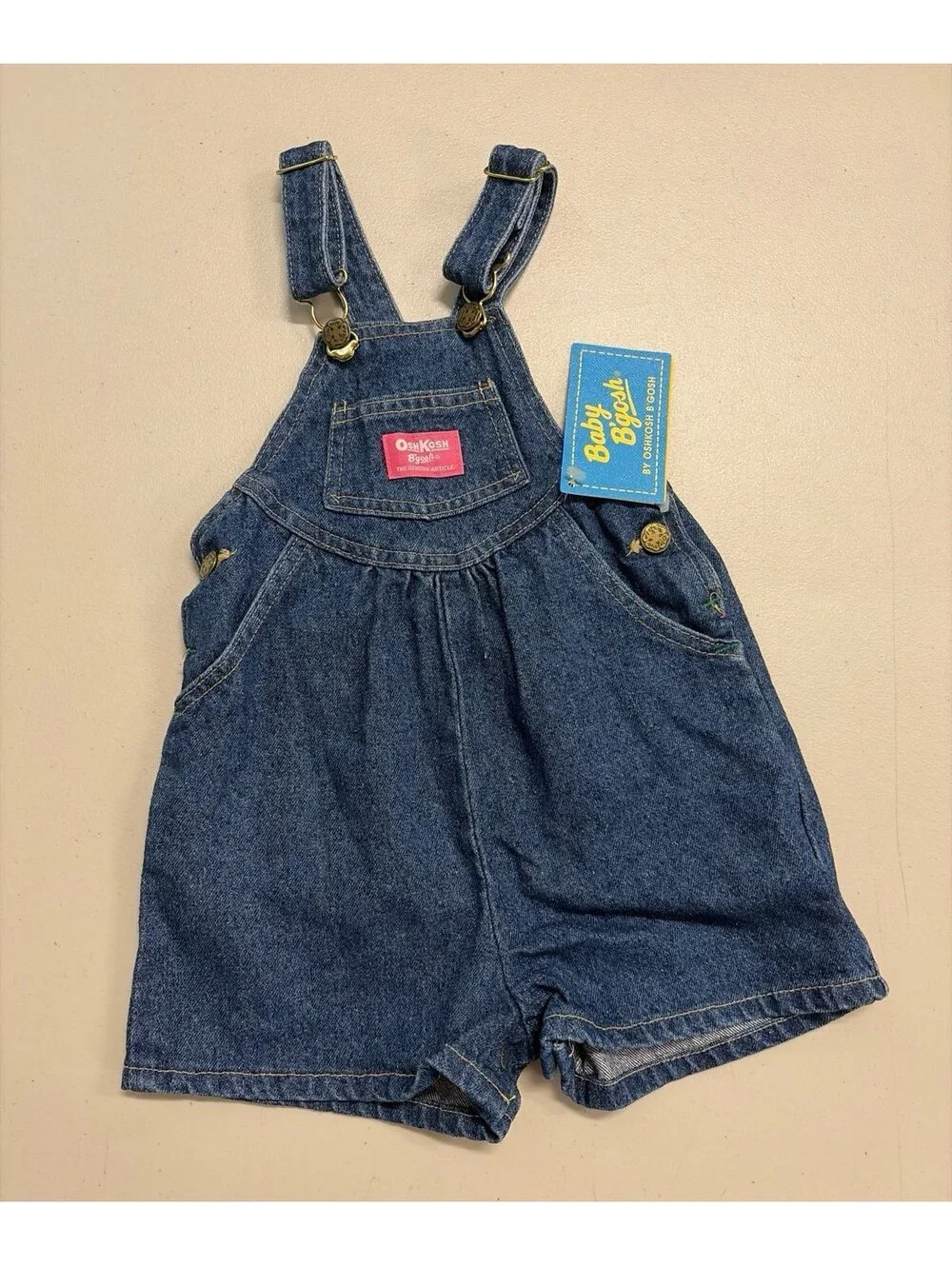 NWT - Vintage oshkosh b’gosh girls denim overalls shortalls - size 3t-